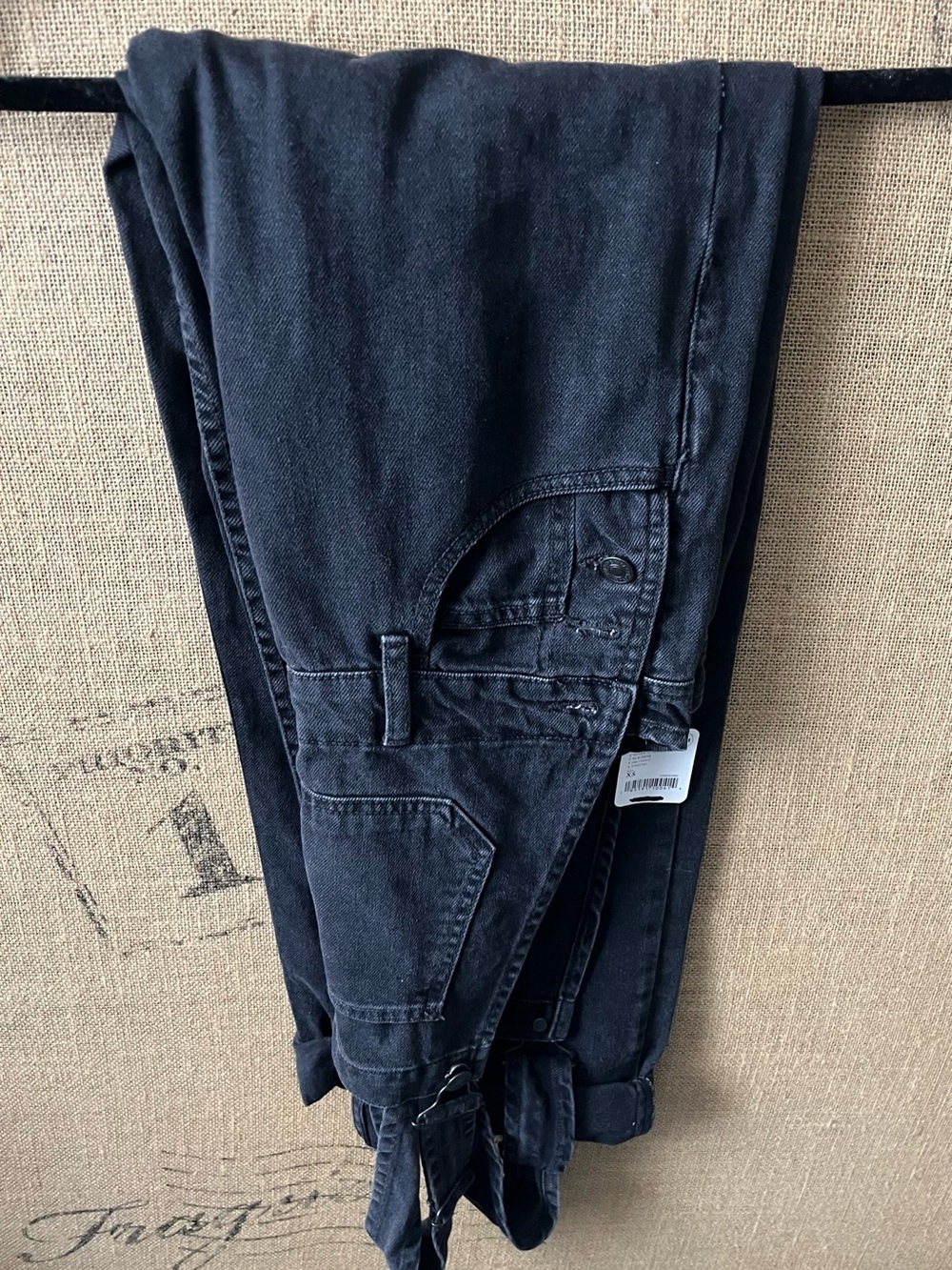We the Free Ziggy black distressed overalls NWT. Size XS